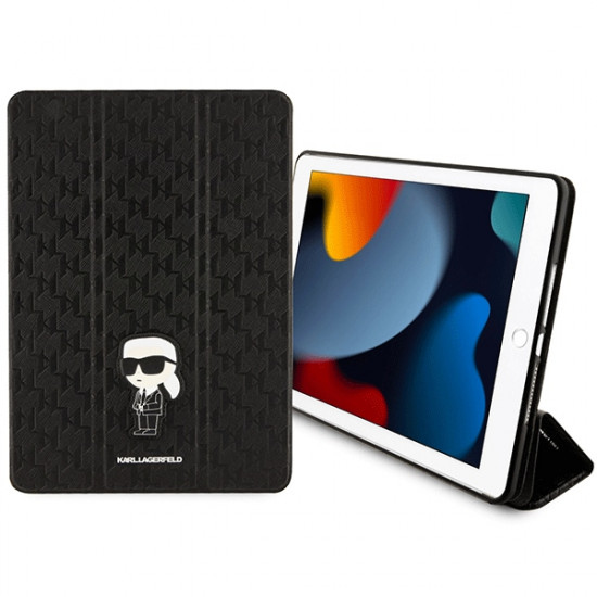 Karl Lagerfeld KLFC10SAKHPKK iPad 10.2" Folio Magnet Allover Cover black Saffiano Monogram Ikonik