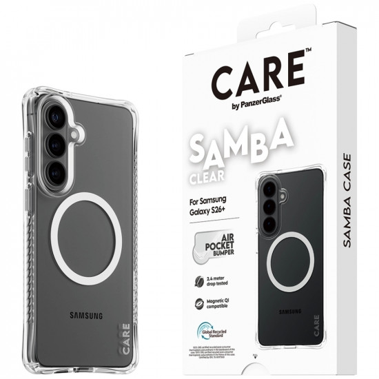 Case CARE by PanzerGlass Samba Transparent Qi for Samsung Galaxy S26 Plus transparent Case CARE by PanzerGlass Samba Transparent Qi for Samsung Galaxy S26 Plus transparent