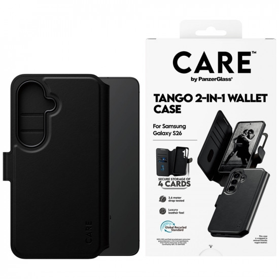 Case CARE by PanzerGlass Tango 2in1 Wallet for Samsung Galaxy S26 black