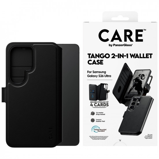 Case CARE by PanzerGlass Tango 2in1 Wallet for Samsung Galaxy S26 Ultra black Case CARE by PanzerGlass Tango 2in1 Wallet for Samsung Galaxy S26 Ultra black