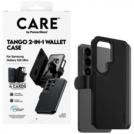 Case CARE by PanzerGlass Tango 2in1 Wallet for Samsung Galaxy S26 Ultra black Case CARE by PanzerGlass Tango 2in1 Wallet for Samsung Galaxy S26 Ultra black