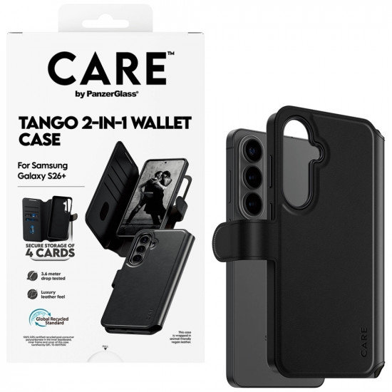 Case CARE by PanzerGlass Tango 2in1 Wallet for Samsung Galaxy S26 Plus black