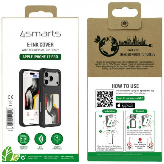 Case E-Ink 4smarts with NFC display Qi2 for iPhone 17 Pro black Case E-Ink 4smarts with NFC display Qi2 for iPhone 17 Pro black