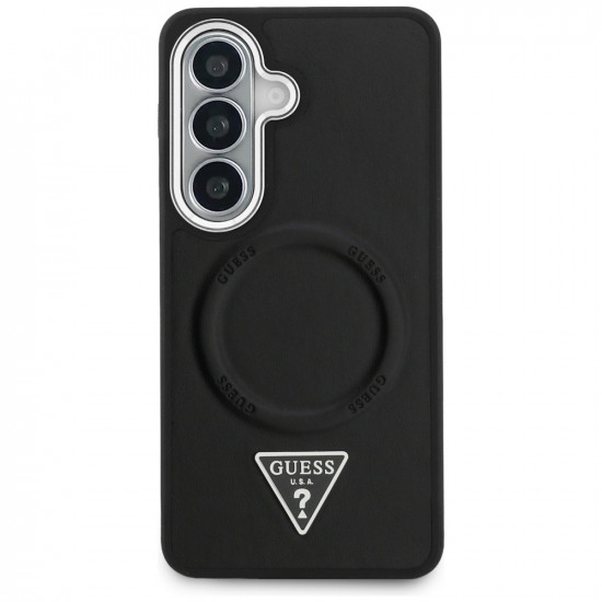 Case Guess Embossed Ring Triangle Logo MagSafe for Samsung Galaxy S26 black Case Guess Embossed Ring Triangle Logo MagSafe for Samsung Galaxy S26 black