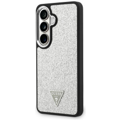 Case Guess Fixed Glitter Triangle MagSafe for Samsung Galaxy S26 Plus silver