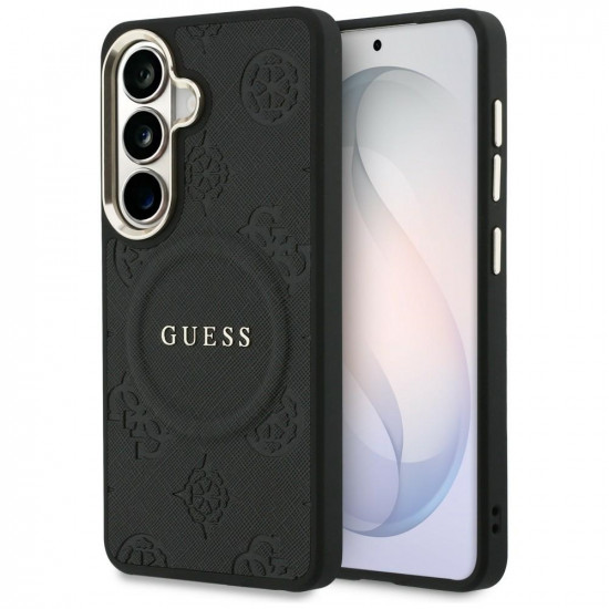 Case Guess Saffiano Peony Embossed Ring MagSafe for Samsung Galaxy S26 black Case Guess Saffiano Peony Embossed Ring MagSafe for Samsung Galaxy S26 black
