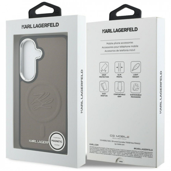 Case Karl Lagerfeld Embossed Ring Initials MagSafe for Samsung Galaxy S26 Plus brown