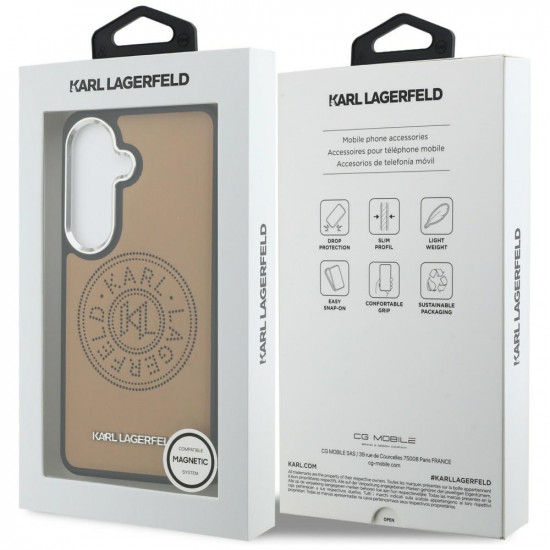 Case Karl Lagerfeld Perforated KL MagSafe for Samsung Galaxy S26 brown