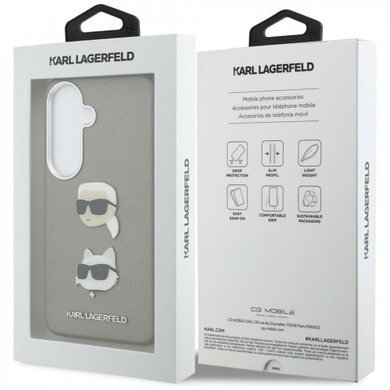 Case Karl Lagerfeld Saffiano Double Heads Metal for Samsung Galaxy S26 silver