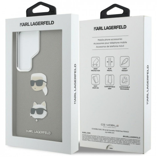 Case Karl Lagerfeld Saffiano Double Heads Metal for Samsung Galaxy S26 Ultra silver