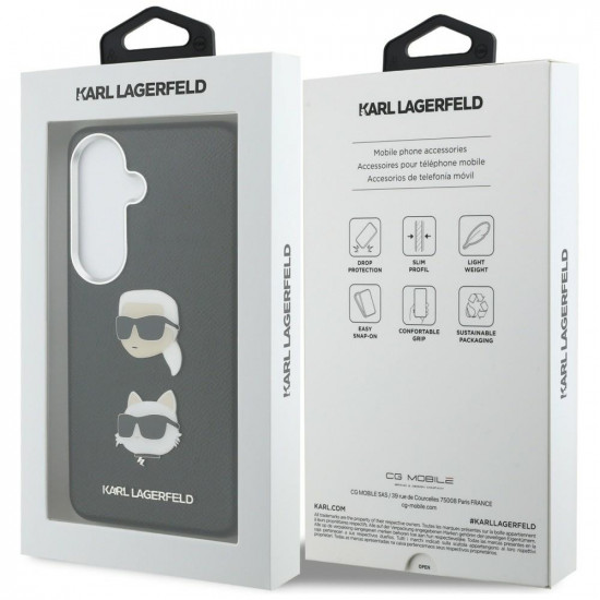 Case Karl Lagerfeld Saffiano Double Heads Metal for Samsung Galaxy S26 Plus black