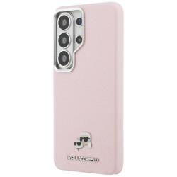 Case Karl Lagerfeld Saffiano KC Metal Logo MagSafe for Samsung Galaxy S26 Ultra pink