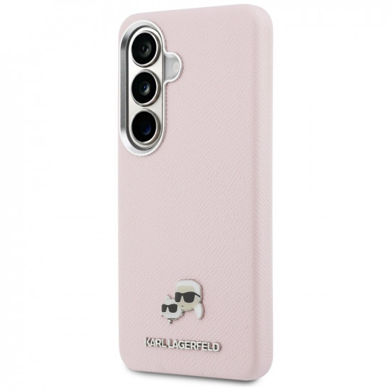 Case Karl Lagerfeld Saffiano KC Metal Logo MagSafe for Samsung Galaxy S26 Plus pink