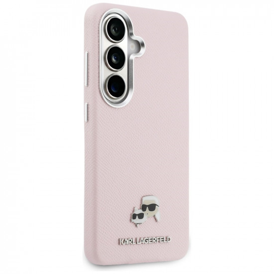 Case Karl Lagerfeld Saffiano KC Metal Logo MagSafe for Samsung Galaxy S26 Plus pink