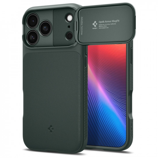 Spigen Optik Armor Mag MagSafe Case for iPhone 17 Pro Green