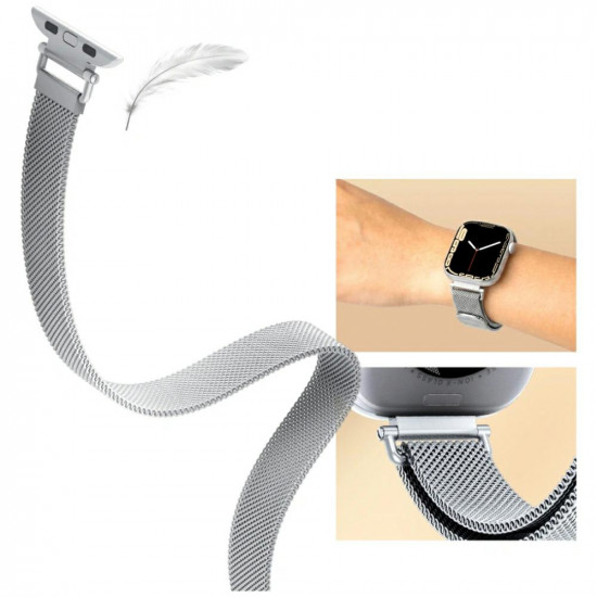 Band Spigen WBM4 for Apple Watch 8/9/10/11/SE (40/41/42mm) silver