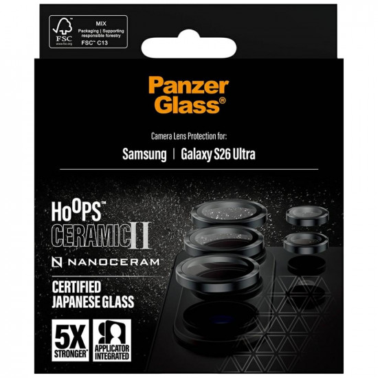 Tempered glass for camera lens PanzerGlass Hoops Ceramic II Lens Protector for Samsung Galaxy S26 Ul Tempered glass for camera lens PanzerGlass Hoops Ceramic II Lens Protector for Samsung Galaxy S26 Ul