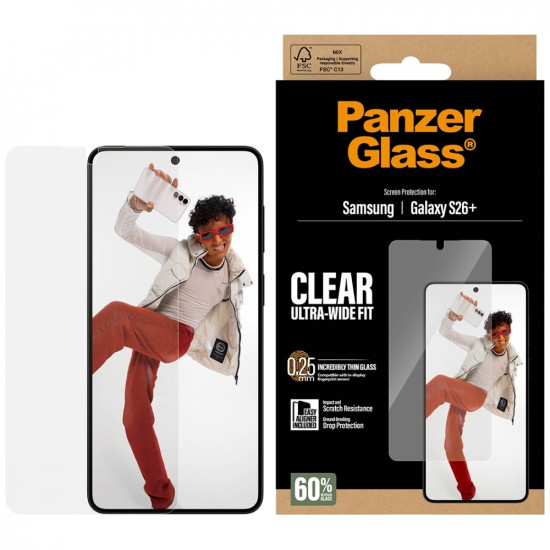 Tempered Glass PanzerGlass Ultra-Wide Fit EasyAligner for Samsung Galaxy S26+