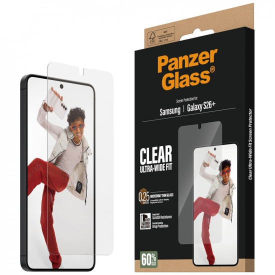 Tempered Glass PanzerGlass Ultra-Wide Fit EasyAligner for Samsung Galaxy S26+