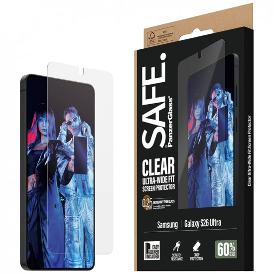 Tempered Glass SAFE by PanzerGlass Screen Protector for Samsung Galaxy S26 Ultra