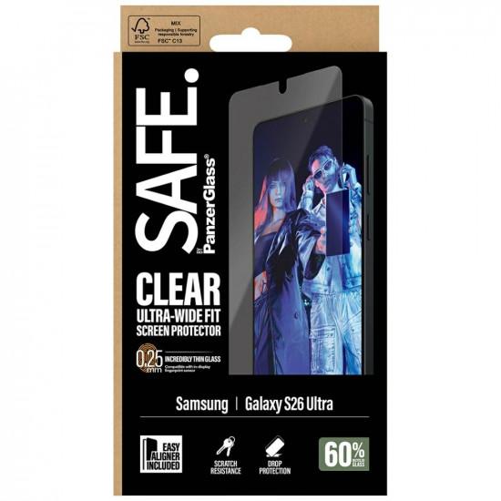Tempered Glass SAFE by PanzerGlass Screen Protector for Samsung Galaxy S26 Ultra