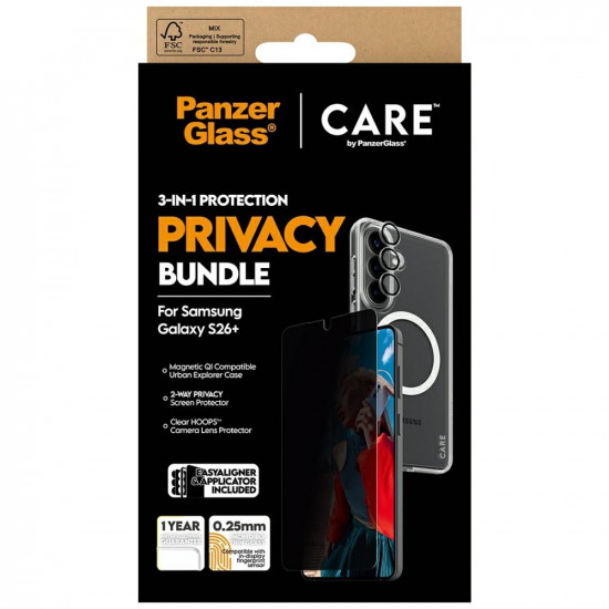 **CARE by PanzerGlass Protection Set Privacy 3-in-1 Case+Glass+Lens for Samsung Galaxy S26+**