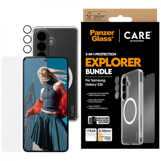 CARE by PanzerGlass 3-in-1 Protection Set Case + Glass + Lens for Samsung Galaxy S26