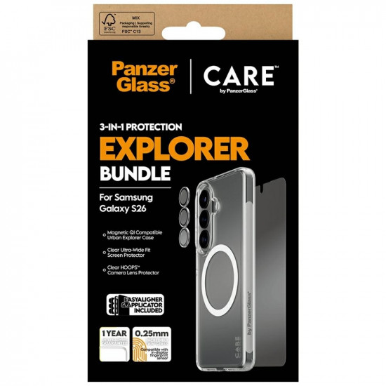 CARE by PanzerGlass 3-in-1 Protection Set Case + Glass + Lens for Samsung Galaxy S26