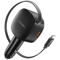 Car charger Spigen Essential EV603BT 60W USB-C/USB-A + USB-C cable black