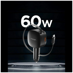 Car charger Spigen Essential EV603BT 60W USB-C/USB-A + USB-C cable black
