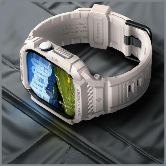 Etui Spigen Rugged Armor Pro V2 do Apple  Watch 10/11 (46mm) dune beige