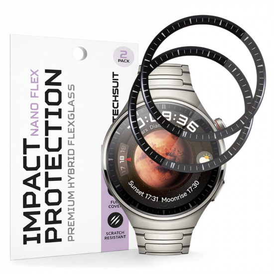Techsuit Nano Flex (2 pack) Huawei Watch 4 Pro Black