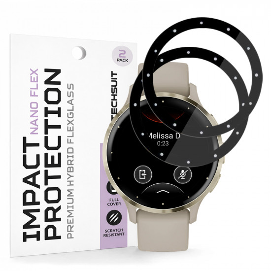 Techsuit Nano Flex (2 pack) Garmin Venu 3S Black