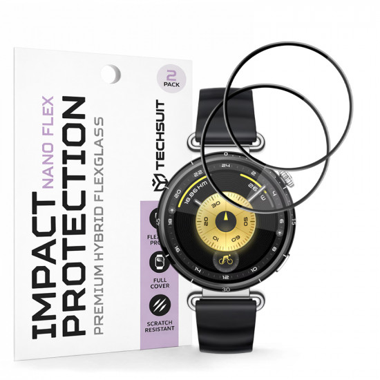 Techsuit Nano Flex (2 pack) Huawei Watch GT 6 41mm Black