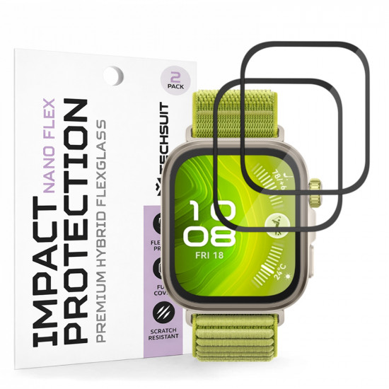 Techsuit Nano Flex (2 pack) Huawei Watch Fit 4 Pro Black