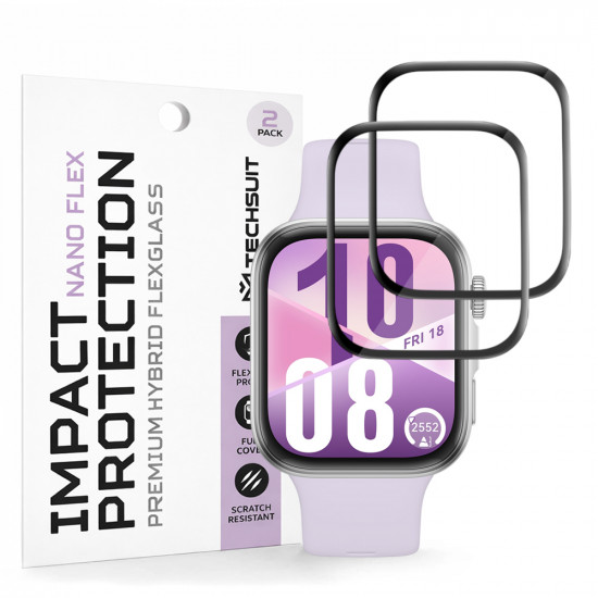 Techsuit Nano Flex (2 pack) Huawei Watch Fit 4 Black