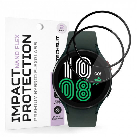 Techsuit Nano Flex (2 pack) Samsung Galaxy Watch4 44mm Black