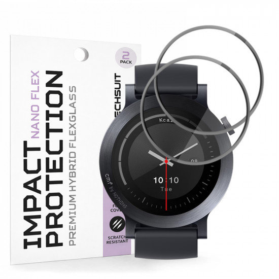 Techsuit Nano Flex (2 pack) Nothing CMF Watch 3 Pro Black
