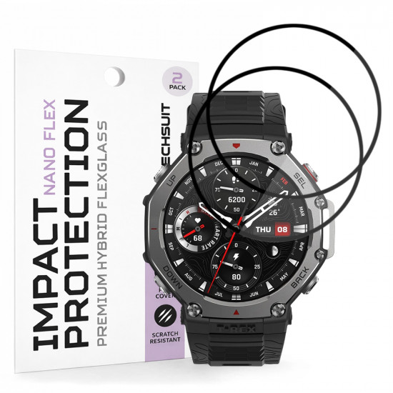 Techsuit Nano Flex (2 pack) Amazfit T Rex 3 Black