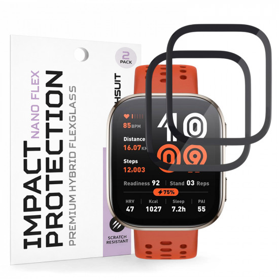 Techsuit Nano Flex (2 pack) Amazfit Bip 6 Black