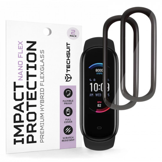 Techsuit Nano Flex (2 pack) Amazfit Band 5 Black