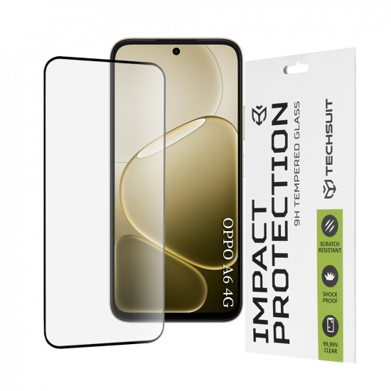 Techsuit 111D Full Cover / Full Glue Glass Oppo A6 4G Black Techsuit 111D Full Cover / Full Glue Glass Oppo A6 4G Black