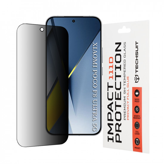 Techsuit 111D Privacy Full Glue Xiaomi Poco F8 Ultra Black Techsuit 111D Privacy Full Glue Xiaomi Poco F8 Ultra Black