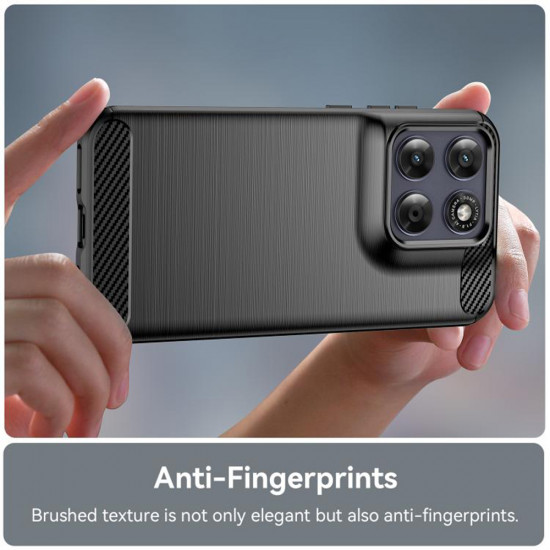 Techsuit Carbon Silicone Motorola Moto G77 / G67 Black