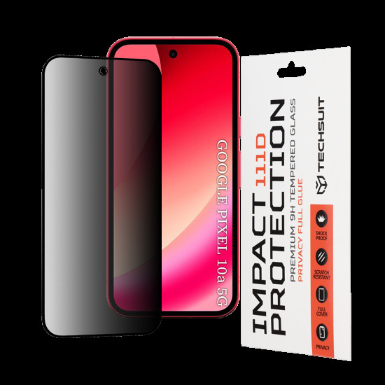 Techsuit 111D Privacy Full Glue Google Pixel 10a Black