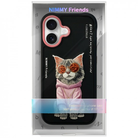 Nimmy Glasses Cool Cat Case for iPhone 17 Black