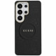 Case Guess Saffiano Peony Embossed Ring MagSafe for Samsung Galaxy S26 Ultra black