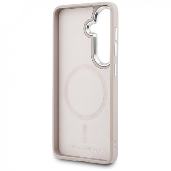 Case Karl Lagerfeld Embossed Ring RSG Logo MagSafe for Samsung Galaxy S26 pink