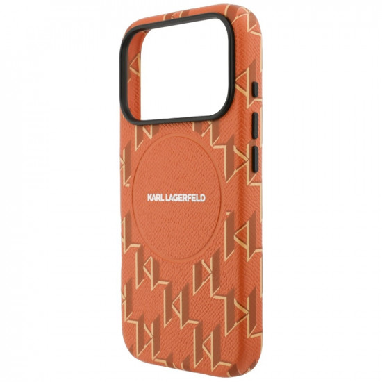 Case Karl Lagerfeld Monogram logo MagSafe for iPhone 17 Pro Max orange Case Karl Lagerfeld Monogram logo MagSafe for iPhone 17 Pro Max orange