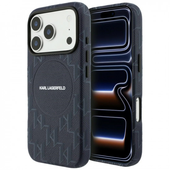 Case Karl Lagerfeld Monogram logo MagSafe for iPhone 17 Pro blue Case Karl Lagerfeld Monogram logo MagSafe for iPhone 17 Pro blue
